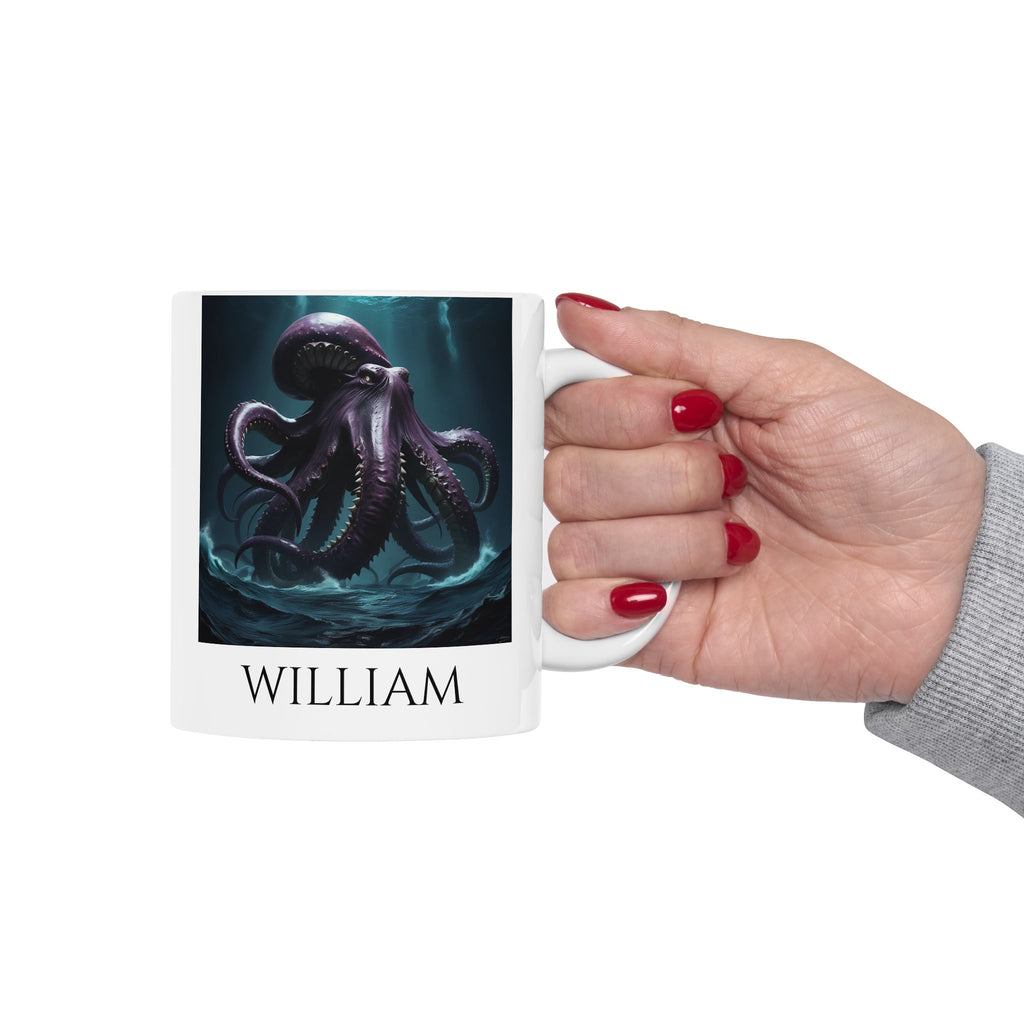 Personalized Kraken Coffee Mug: Giant Squid, Nautical Coffee Cup, Sea Creature Gift