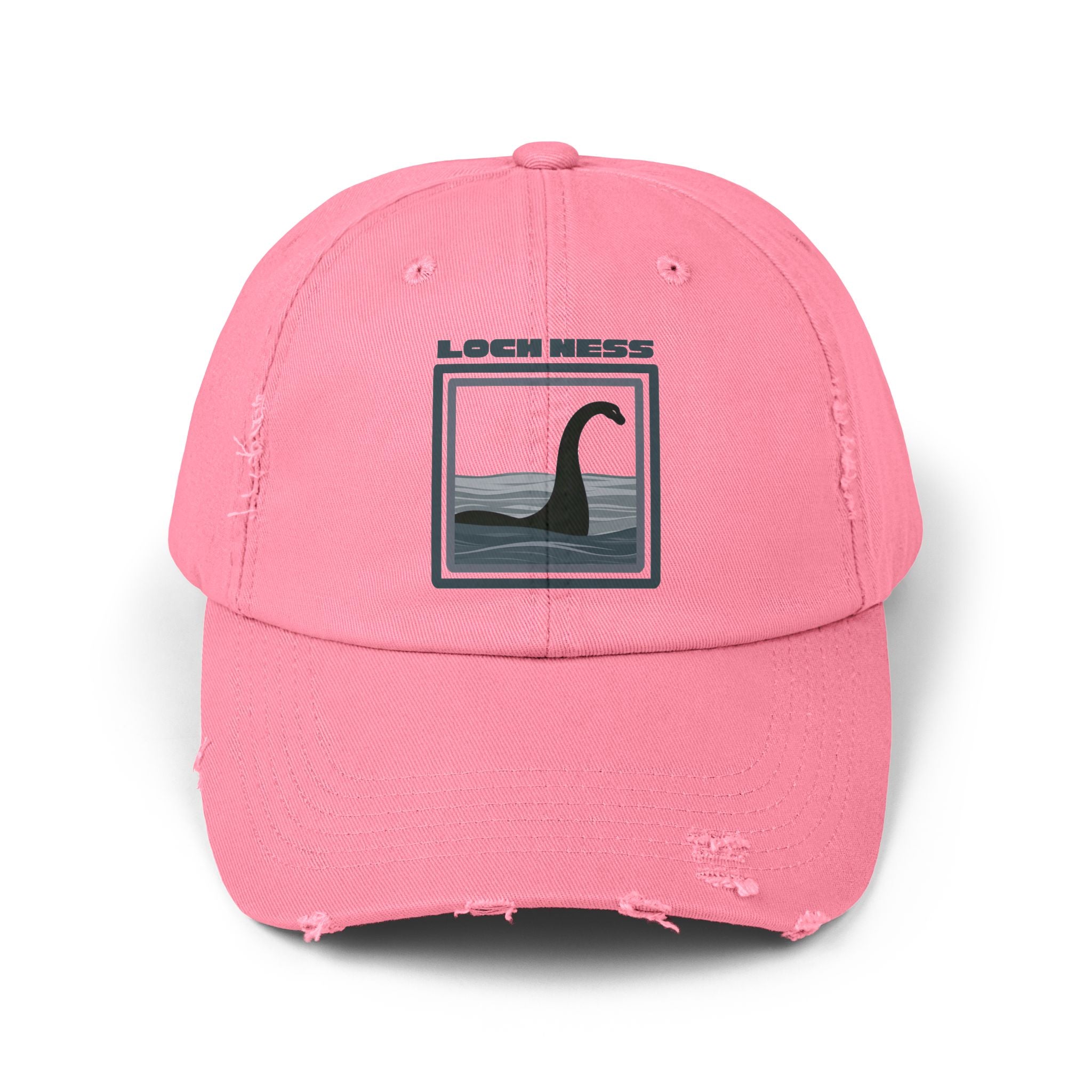 Loch Ness Monster: Unisex Distressed Cap, Adjustable Strap, Casual Outdoor Style (Slate)