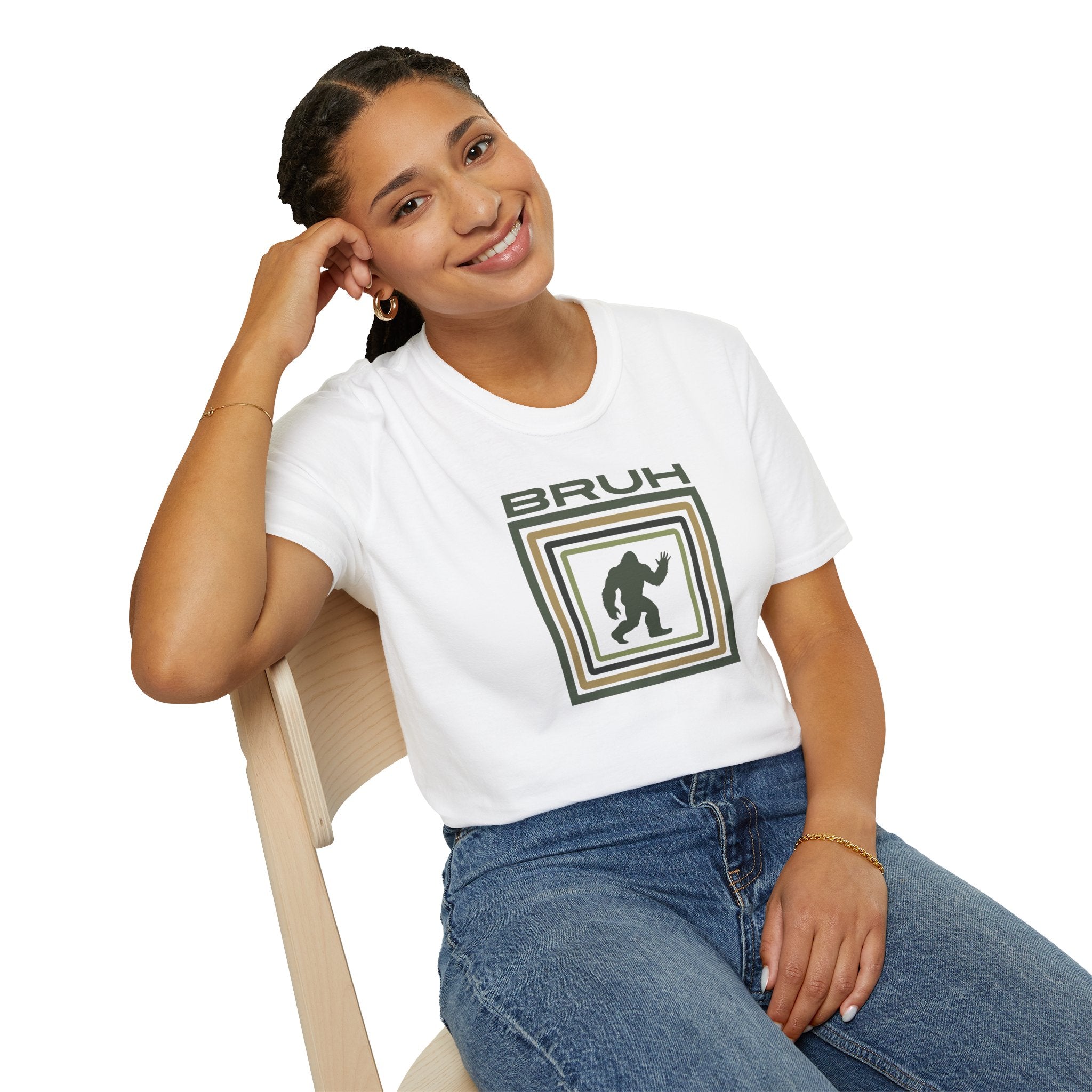 Bigfoot Graphic Tee: Sasquatch Shirt, Bruh, Mythical Cryptid, Soft Cotton T-Shirt