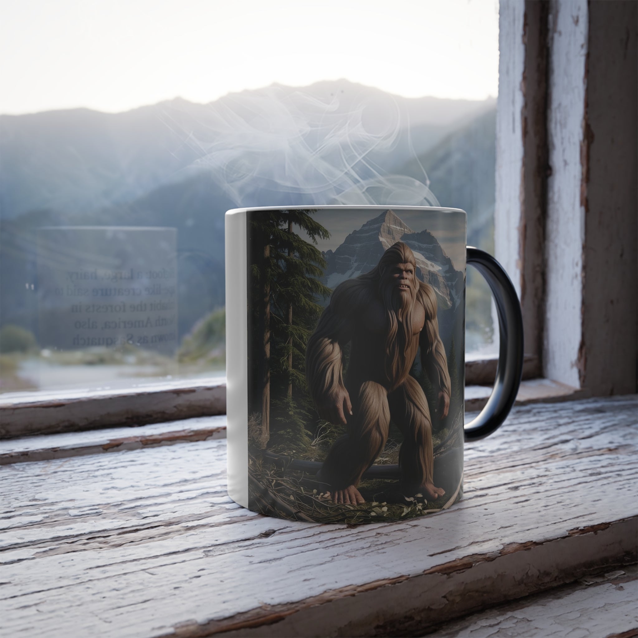 Bigfoot Mug: Color Changing Coffee Cup, Sasquatch, Cryptid Mugs for Men (Hairy)