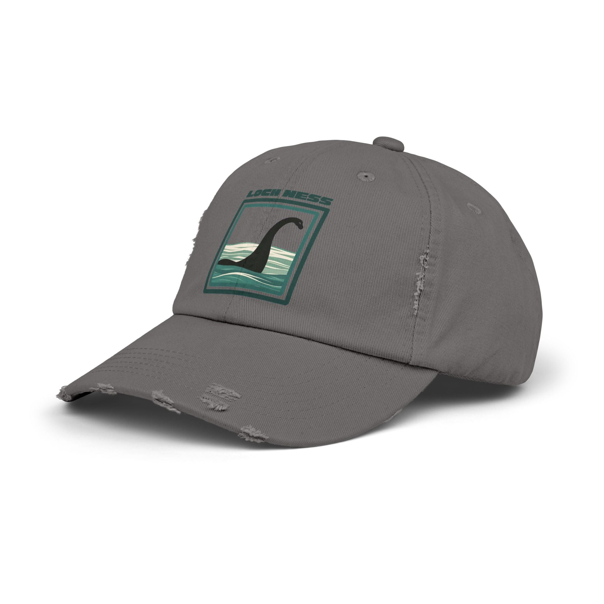 Loch Ness Monster: Unisex Distressed Cap, Adjustable Strap, Casual Outdoor Style (Green)