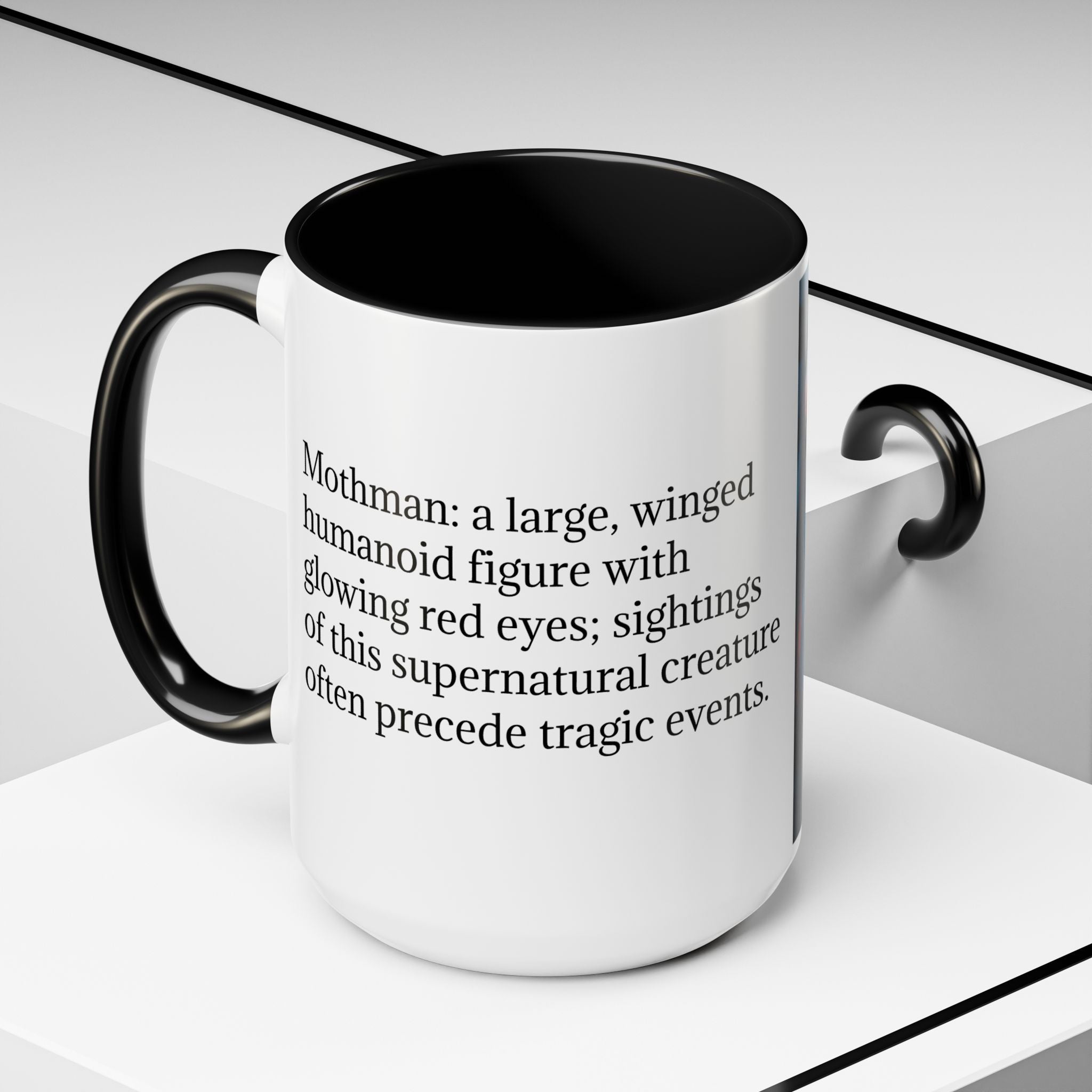 Mothman Coffee Mug: Supernatural Monster, Legendary Creature, Cryptid Gift (Bridge)
