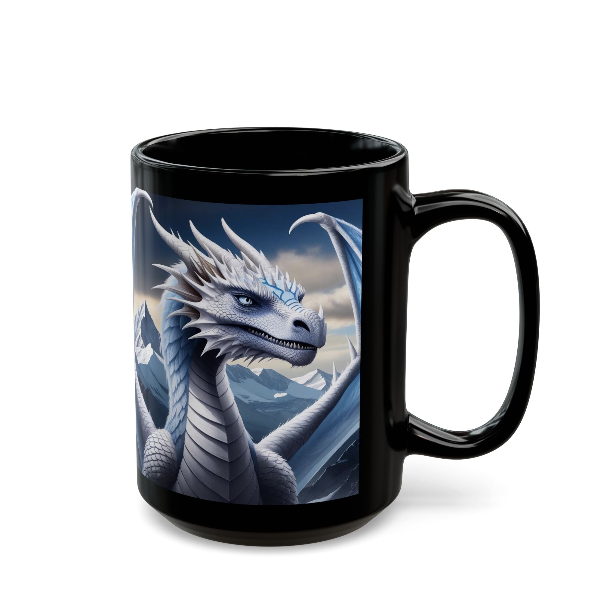 Personalized Dragon Coffee Mug: Customizable DnD Coffee Cup, Frost Drake