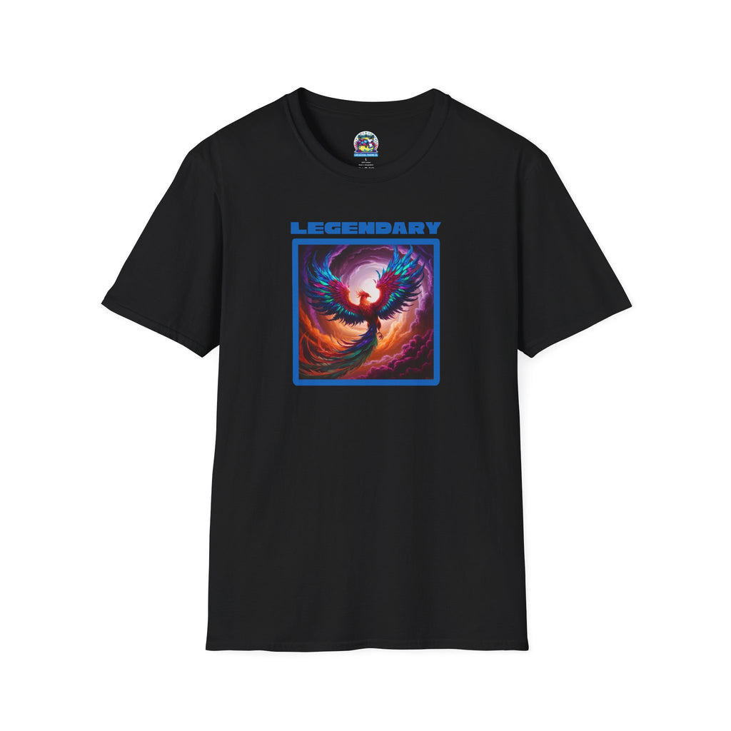 Phoenix Shirt: Rise from the Ashes, Soft Cotton T-Shirt, Legendary Graphic Tee (Blue)