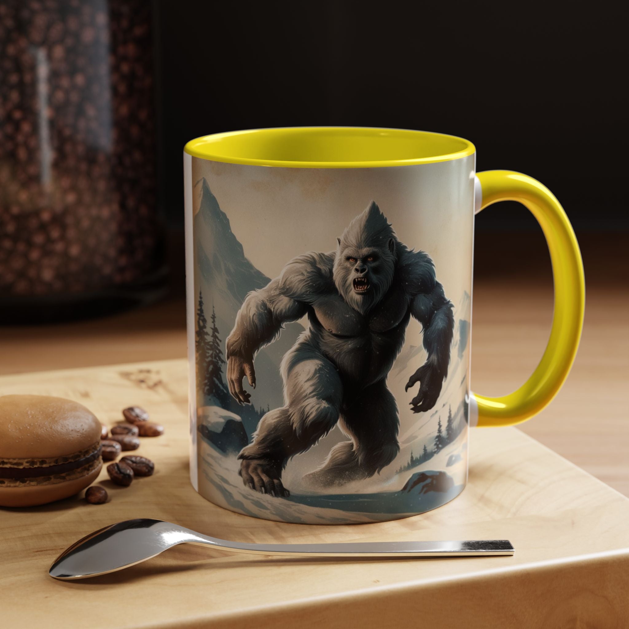 Abominable Snowman Ceramic Mug: Yeti Coffee Cup, Himalayan Mountain Cryptid, Bigfoot Camping Gift