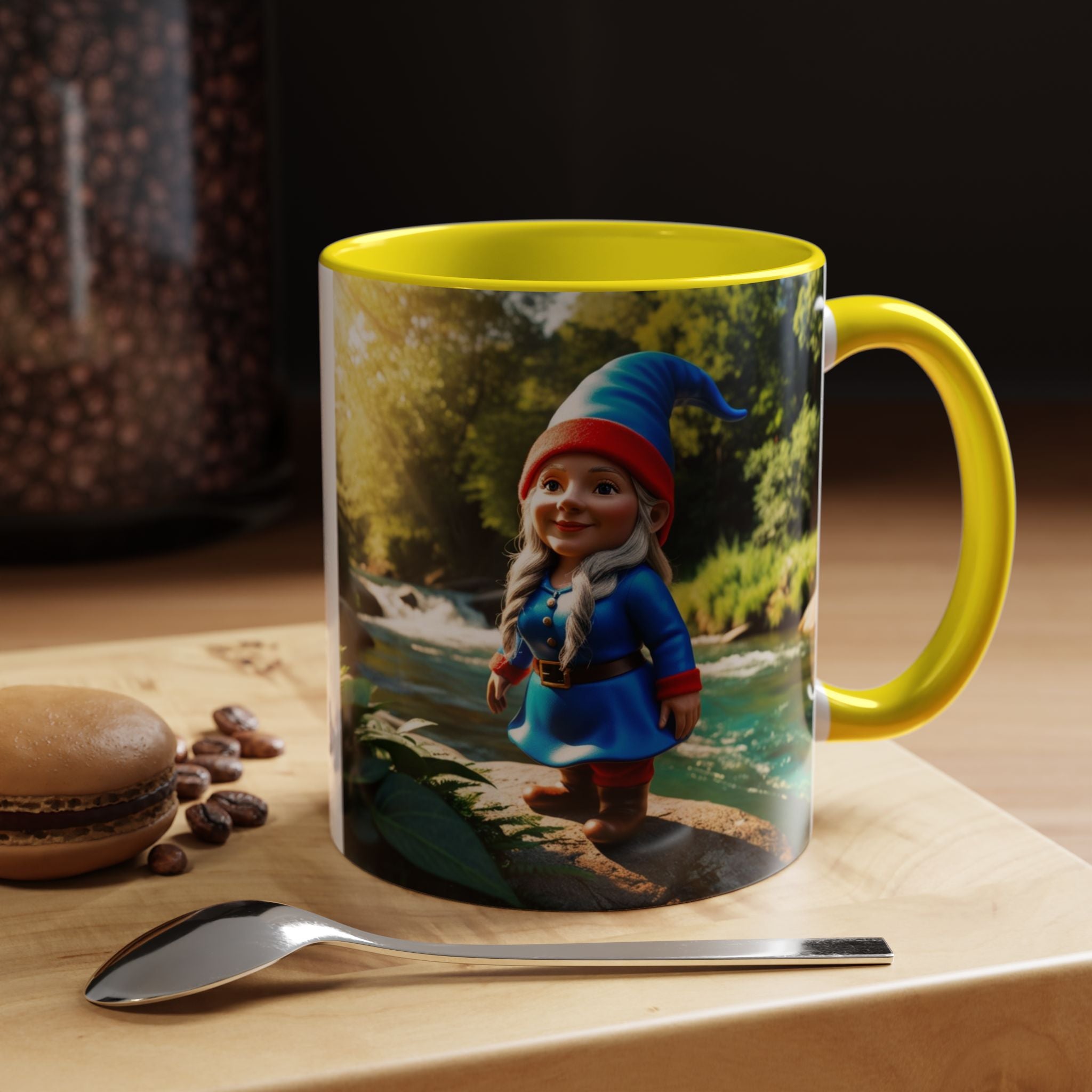 Gnome Coffee Mug:  Scandinavian Nisse, Nordic Folklore Gift, Enchanted Mushroom Garden
