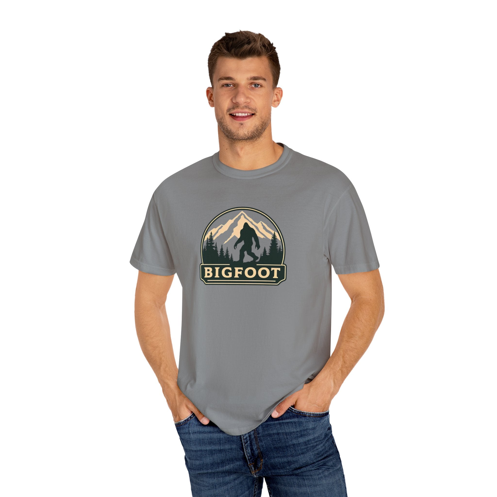 Sasquatch Camping TShirt | Bigfoot Graphic Tee, Comfort Colors®, Retro Hiking Shirt