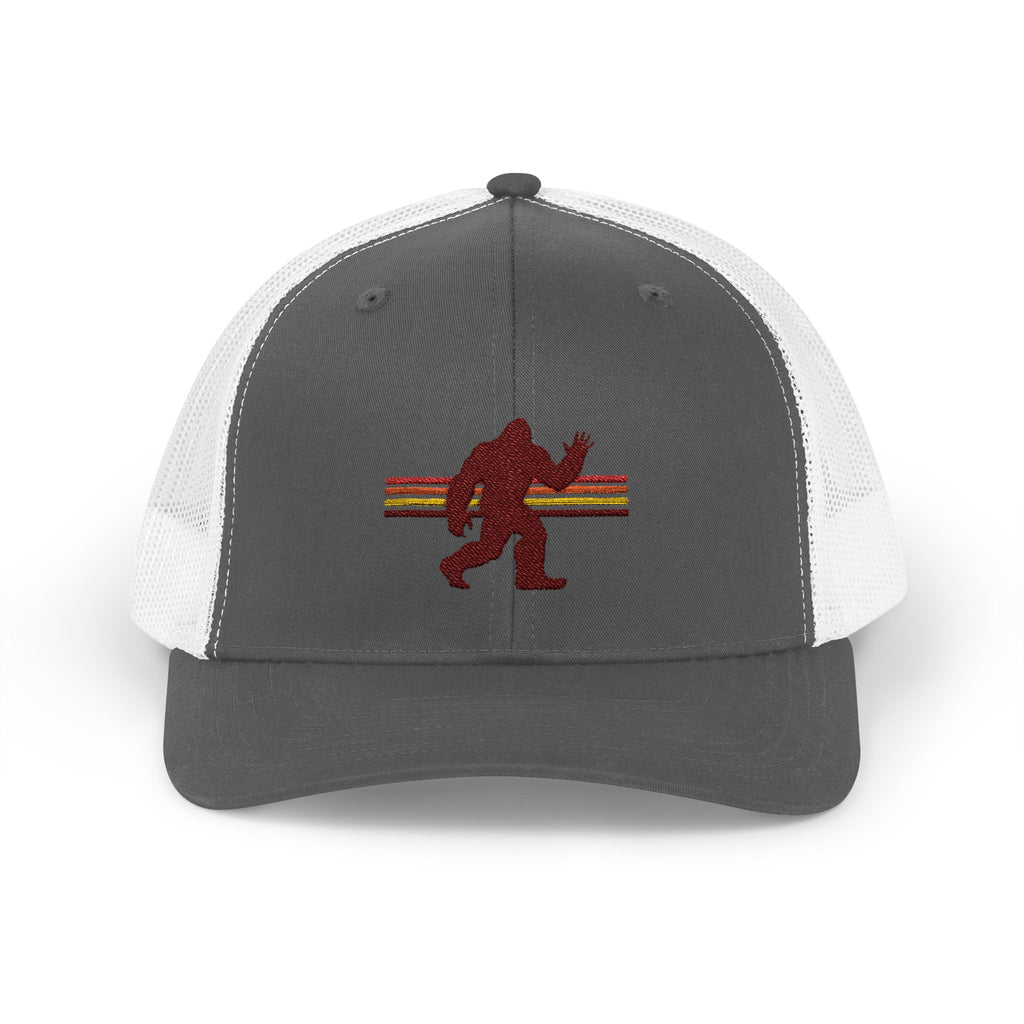 Bigfoot Trucker Hat: Embroidered Baseball Cap, Sasquatch Snapback Hat