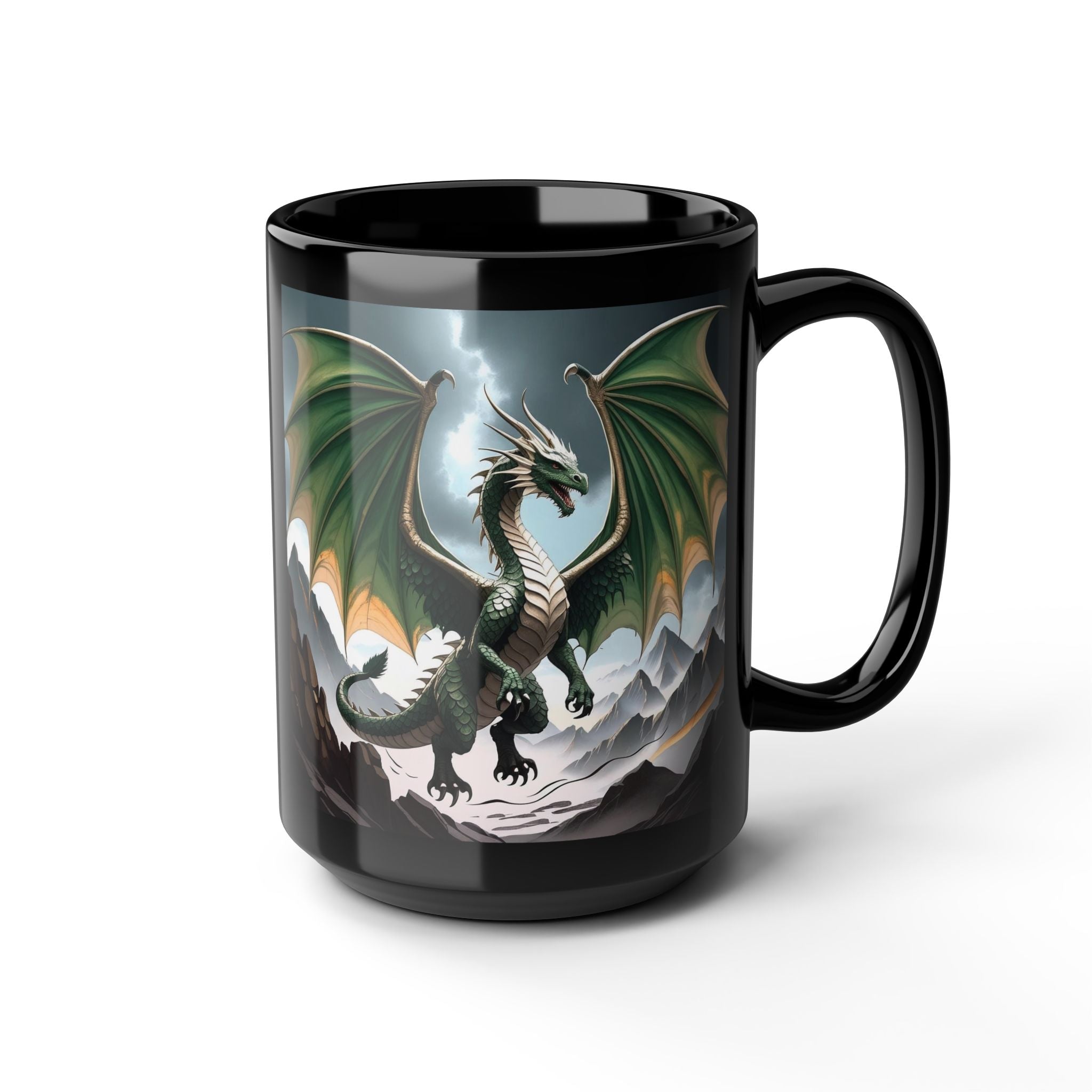 Customizable Dragon Coffee Mug: Personalized DnD Coffee Cup, Earth Drake