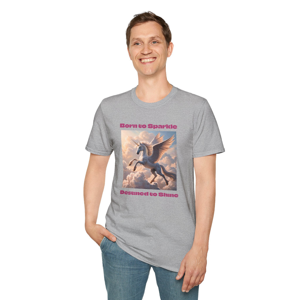 Unicorn Graphic Tee: Legendary Alicorn, Soft Cotton Shirt, Born to Sparkle