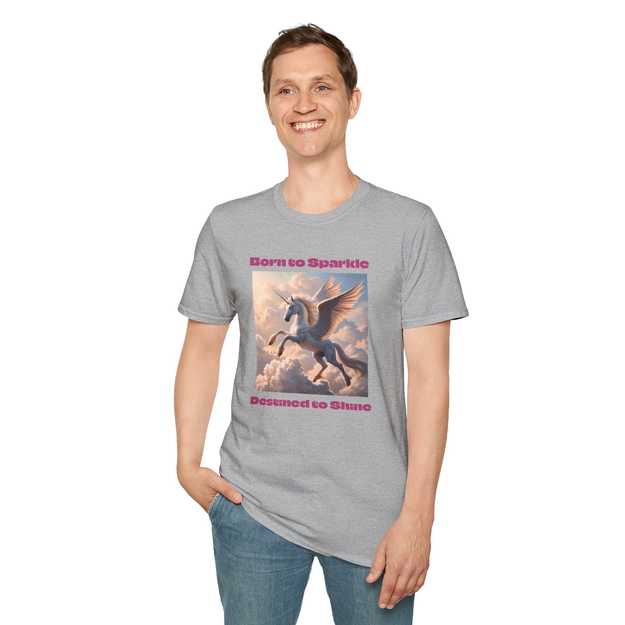 Unicorn Graphic Tee: Legendary Alicorn, Soft Cotton Shirt, Born to Sparkle