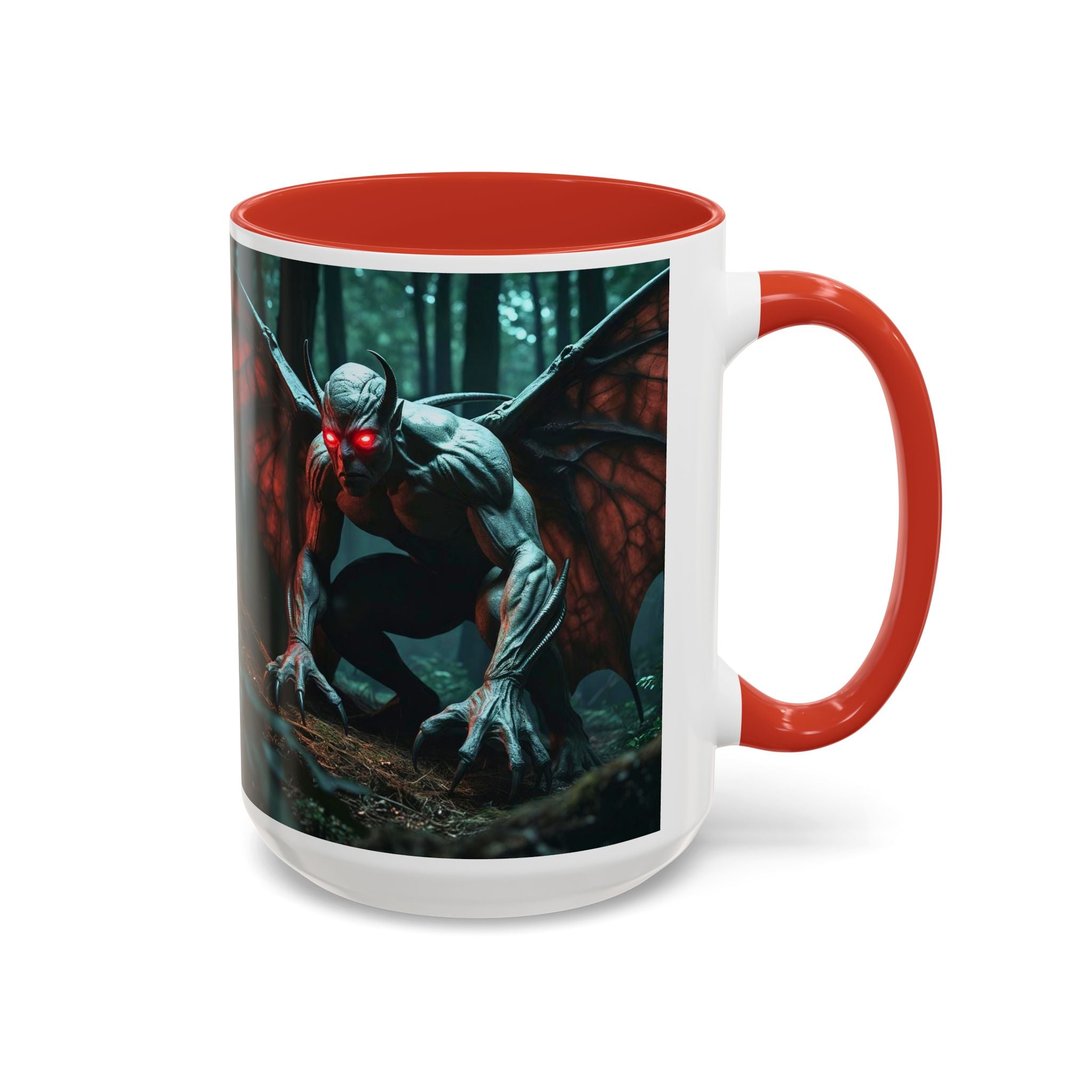 Mothman Mug: Supernatural Monster, Cryptid Mug, Mythical Creature, Urban Legend (Crouching)