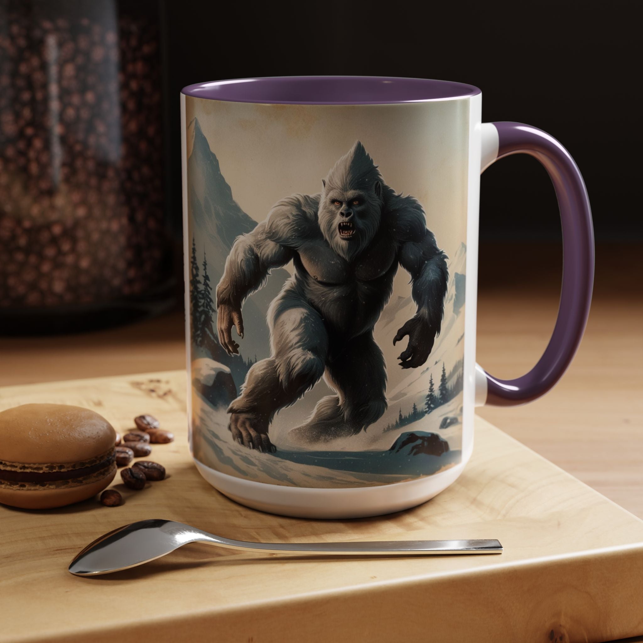 Abominable Snowman Ceramic Mug: Yeti Coffee Cup, Himalayan Mountain Cryptid, Bigfoot Camping Gift