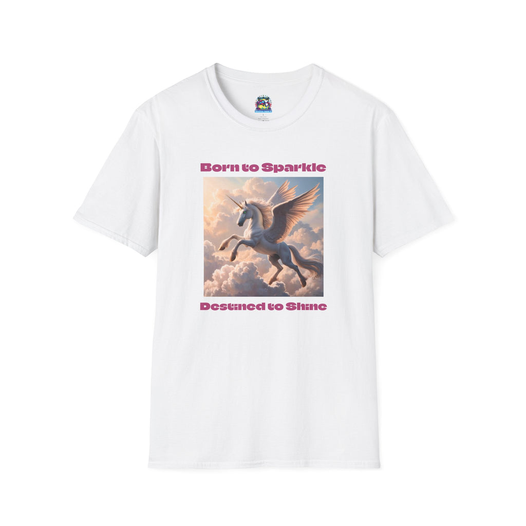 Unicorn Graphic Tee: Legendary Alicorn, Soft Cotton Shirt, Born to Sparkle
