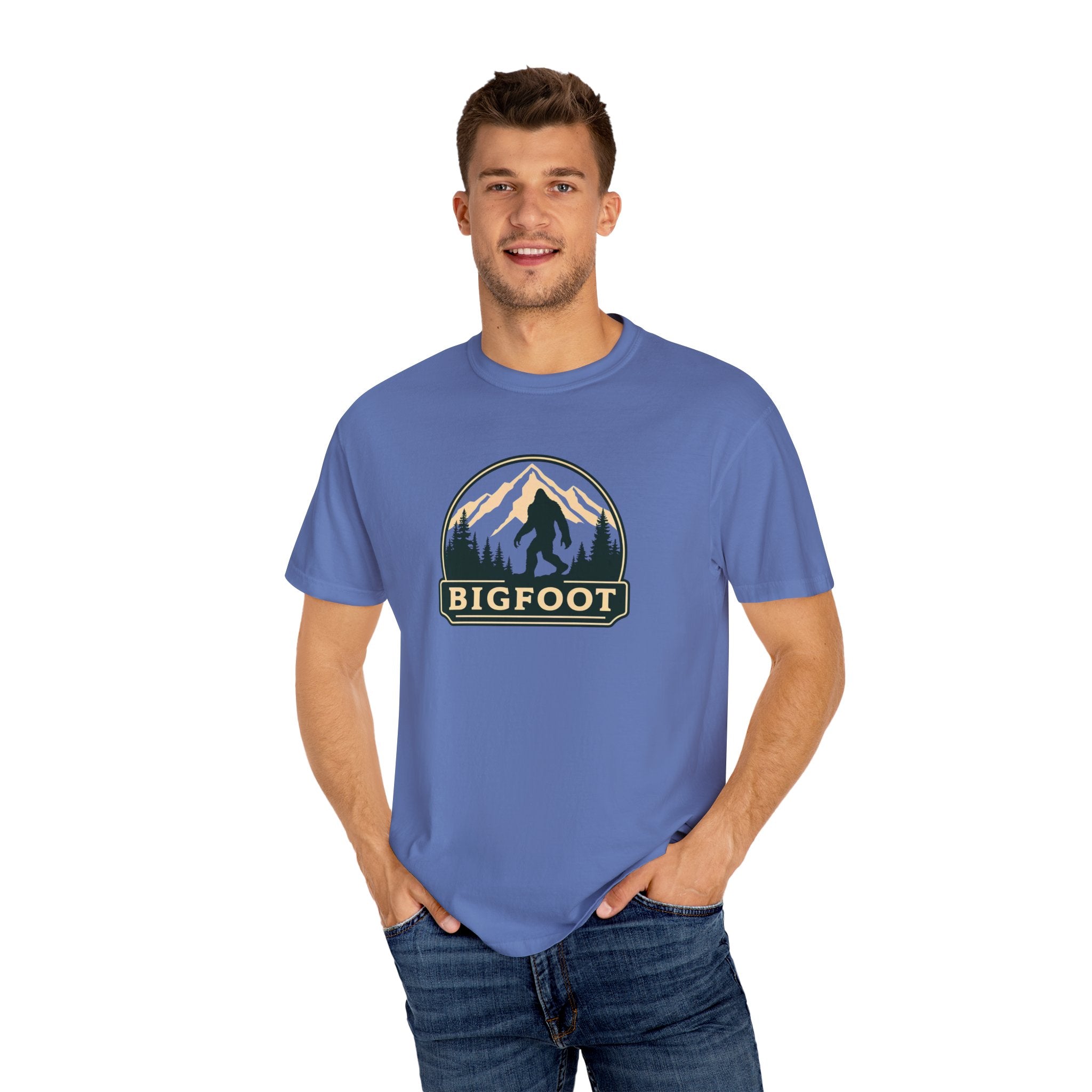Sasquatch Camping TShirt | Bigfoot Graphic Tee, Comfort Colors®, Retro Hiking Shirt