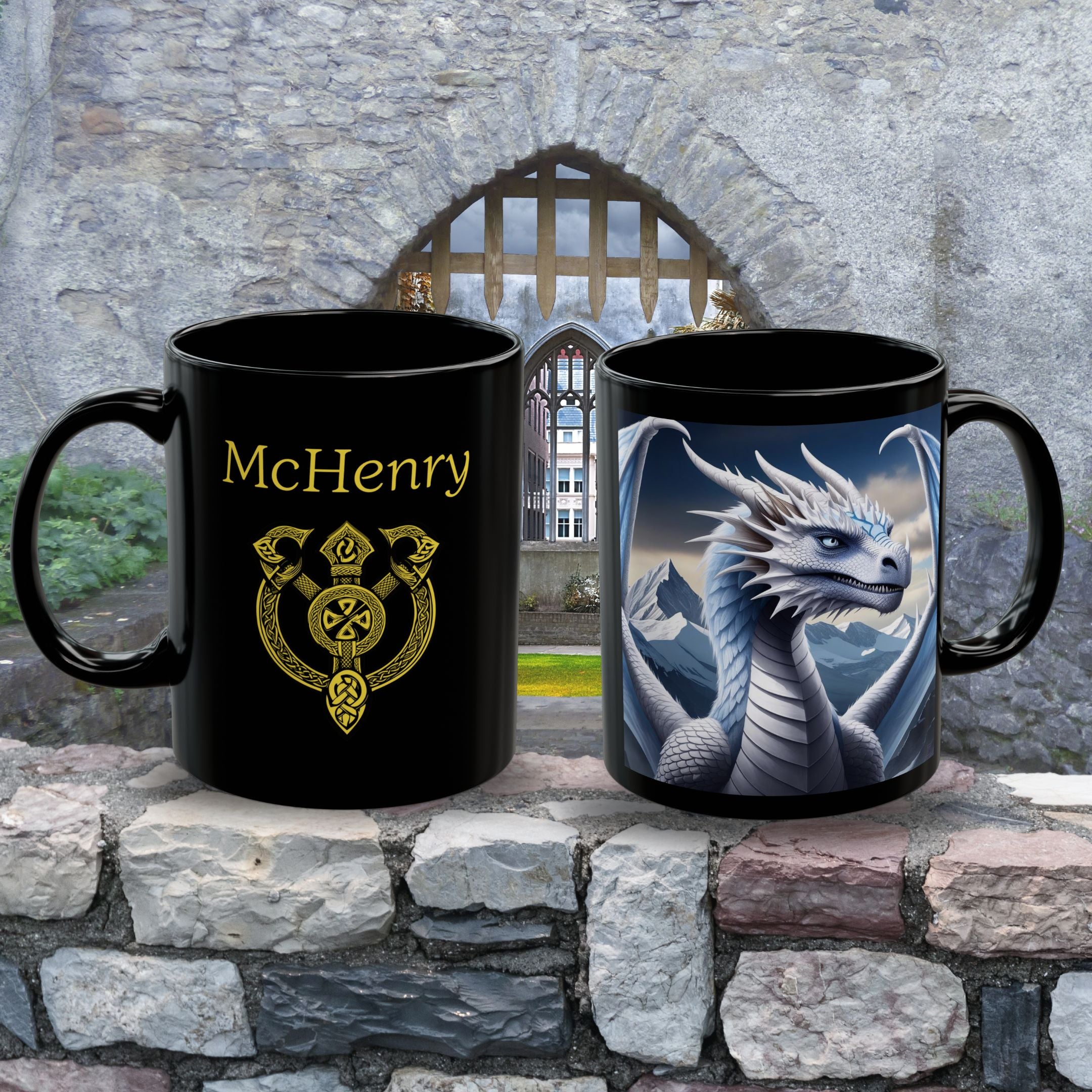 Personalized Dragon Coffee Mug: Customizable DnD Coffee Cup, Frost Drake