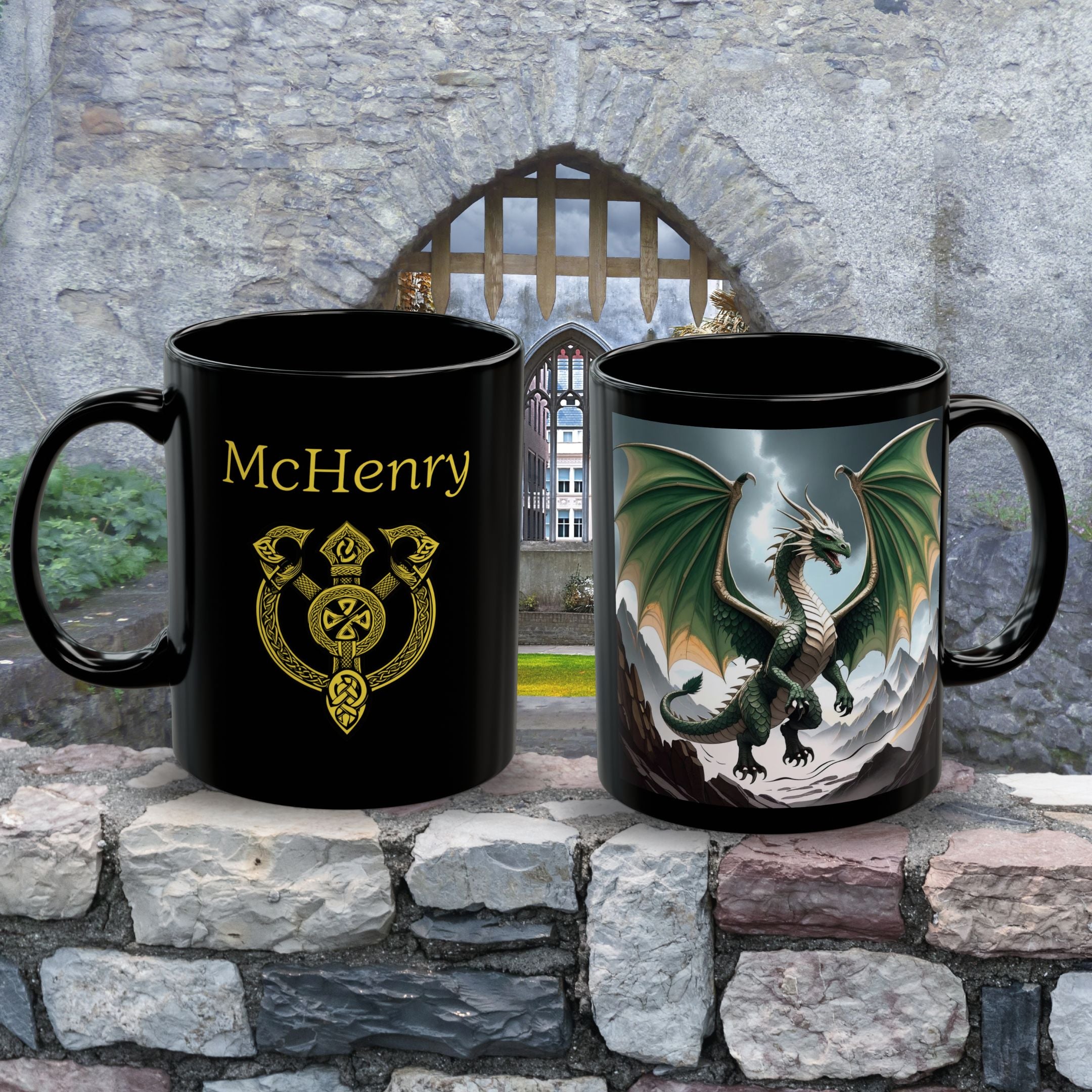 Customizable Dragon Coffee Mug: Personalized DnD Coffee Cup, Earth Drake
