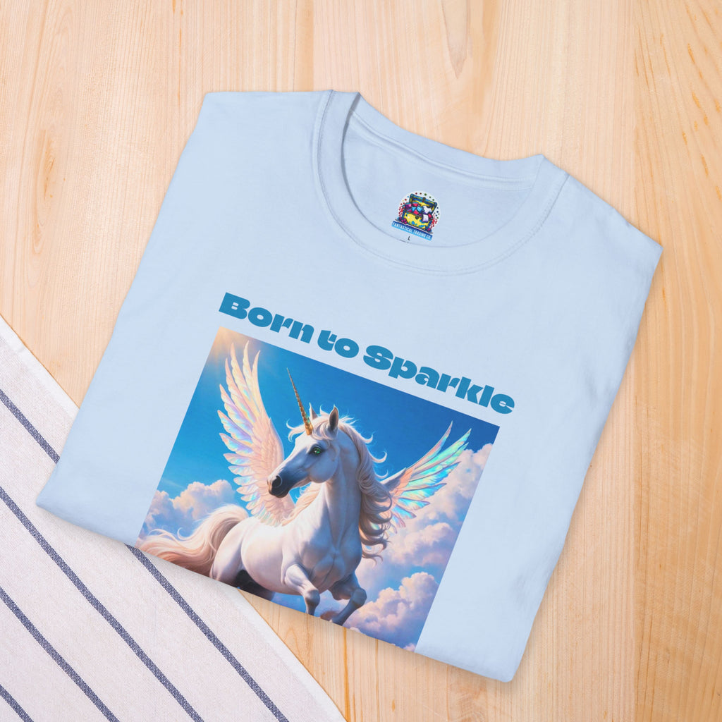 Unicorn Shirt: Legendary Alicorn Graphic Tee, Boho Clothing, Fantasy Apparel (Blue)
