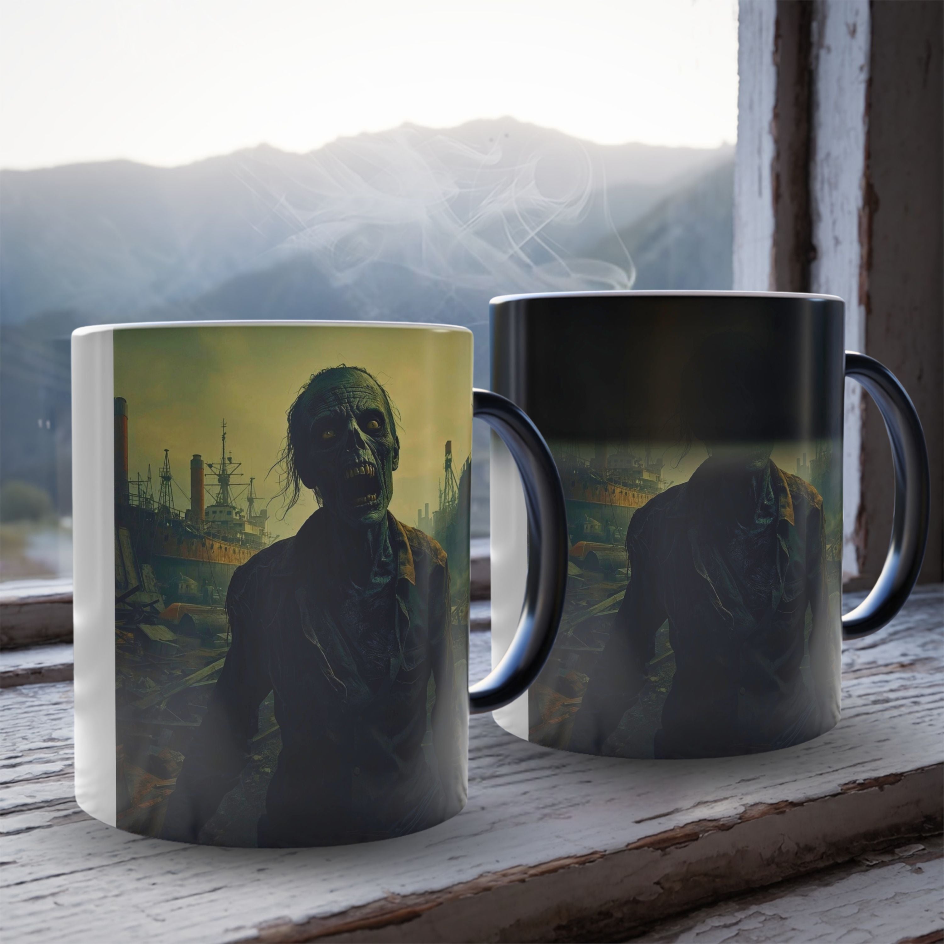 Zombie Coffee Mug: Color Changing, Apocalypse Roast, End of Days (Shipyard)